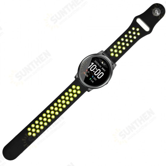 22mm Two-color Porosity Silicone Reverse Buckle Strap Smart Watch Band For Xiaomi Solar Non-original