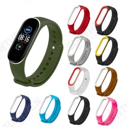 Dual Color Silicone Watch Band Replacement Watch Strap for Xiaomi mi band 5 Non-original