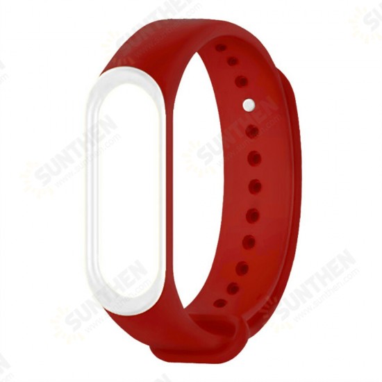 Dual Color Silicone Watch Band Replacement Watch Strap for Xiaomi mi band 5 Non-original