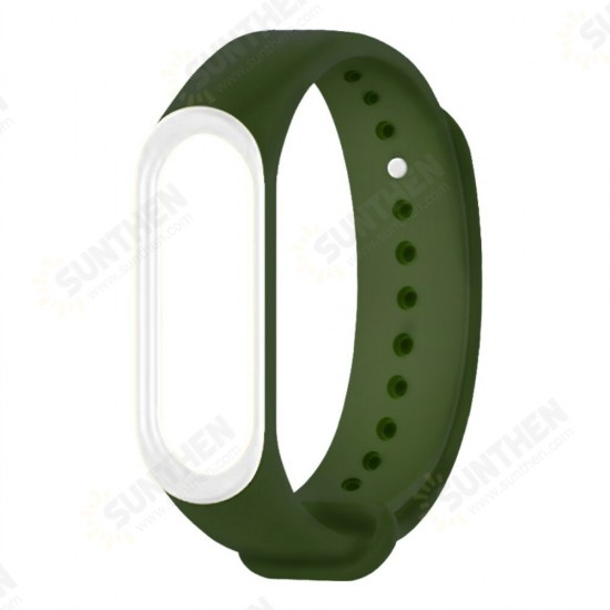 Dual Color Silicone Watch Band Replacement Watch Strap for Xiaomi mi band 5 Non-original