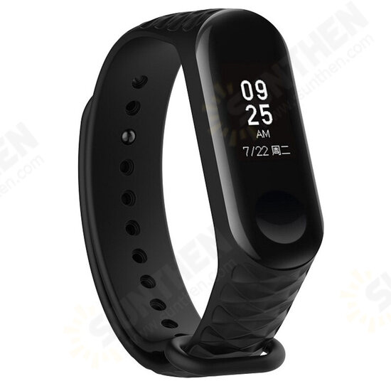 Diamond Grain Silicone Strap Replacement Sport Watch Band for Xiaomi Miband 3