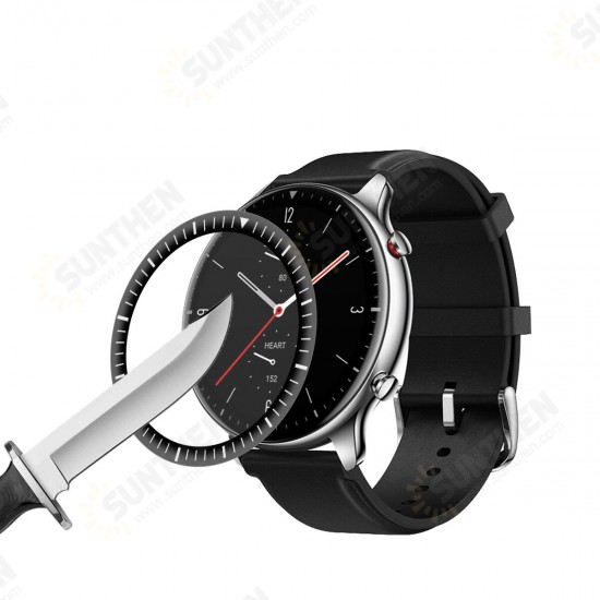 3D Curved PC Soft Edge + PMMA Full Screen Coverage HD Watch Screen Protector Watch Film for Amazfit GTR 2