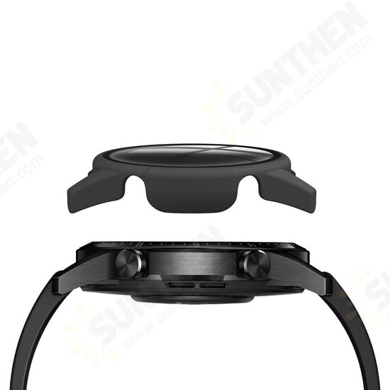 PC Matte Watch Case Watch Cover 9H Tempered Glass Watch Screen Protector for HuWatch GT 2 46mm