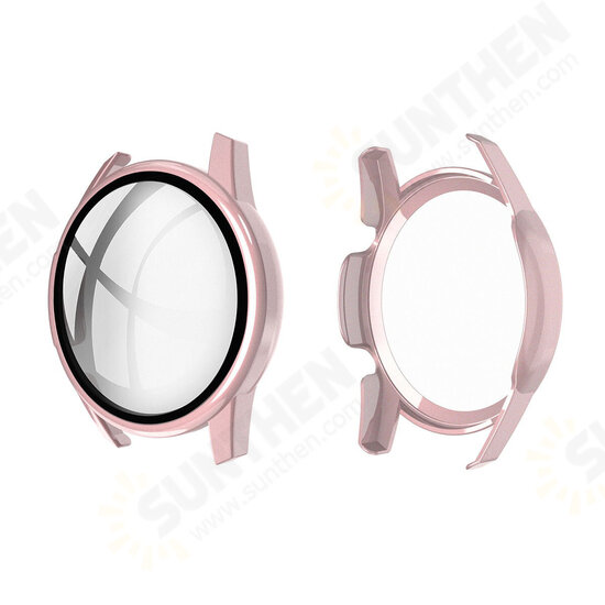 PC Matte Watch Case Watch Cover 9H Tempered Glass Watch Screen Protector for HuWatch GT 2 46mm