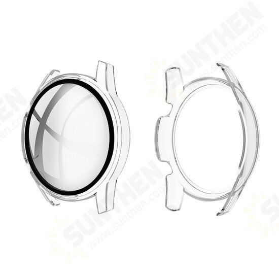 PC Matte Watch Case Watch Cover 9H Tempered Glass Watch Screen Protector for HuWatch GT 2 46mm
