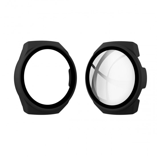 PC Matte Watch Case Watch Cover 9H Tempered Glass Watch Screen Protector for HuWatch GT 2e 46mm