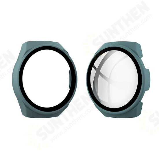 PC Matte Watch Case Watch Cover 9H Tempered Glass Watch Screen Protector for HuWatch GT 2e 46mm