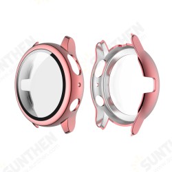 Plating PC Watch Case Cover + 9H Tempered Glass Anti-Scratch Screen Protector for Samsung Galaxy Watch Active 2 40mm