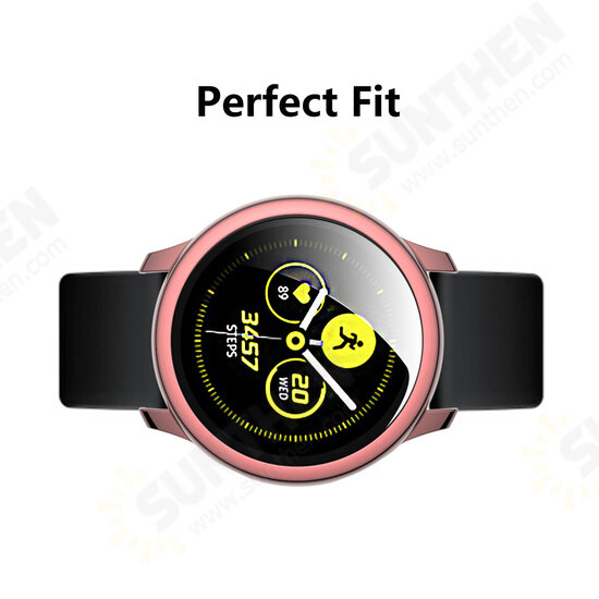 Plating PC Watch Case Cover + 9H Tempered Glass Anti-Scratch Screen Protector for Samsung Galaxy Watch Active 2 40mm