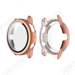 Plating PC Watch Case Cover + 9H Tempered Glass Anti-Scratch Screen Protector for Samsung Galaxy Watch Active 2 40mm