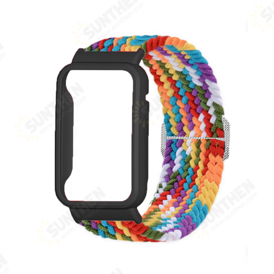 Elastic Woven Nylon Replacement Strap Smart Watch Band Watch Case Cover for Xiaomi Mi Band 7 Pro