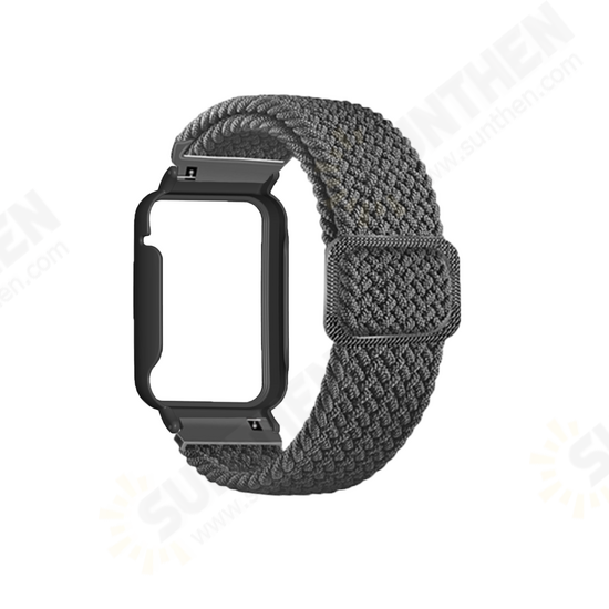 Elastic Woven Nylon Replacement Strap Smart Watch Band Watch Case Cover for Xiaomi Mi Band 7 Pro