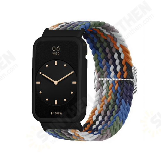 Elastic Woven Nylon Replacement Strap Smart Watch Band Watch Case Cover for Xiaomi Mi Band 7 Pro