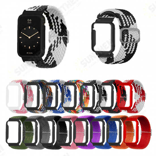 Elastic Woven Nylon Replacement Strap Smart Watch Band Watch Case Cover for Xiaomi Mi Band 7 Pro