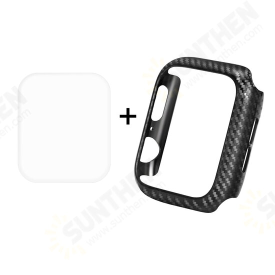 Carbon Fiber Watch Cover+3D Curved Edge Hot Bending Watch Screen Protector For Apple Watch Series 4 40mm