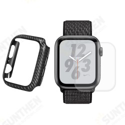 Carbon Fiber Watch Cover+3D Curved Edge Hot Bending Watch Screen Protector For Apple Watch Series 4 40mm