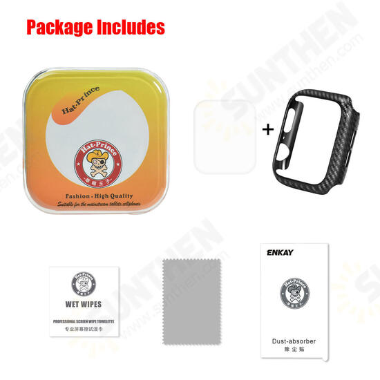 Carbon Fiber Watch Cover+3D Curved Edge Hot Bending Watch Screen Protector For Apple Watch Series 4 40mm