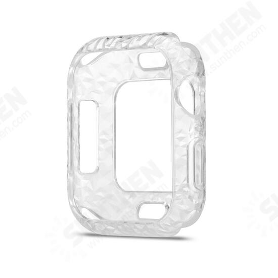 Diamond Pattern Soft TPU Watch Cover+3D Curved Edge Hot Bending Watch Screen Protector For Apple Watch Series 4 40mm