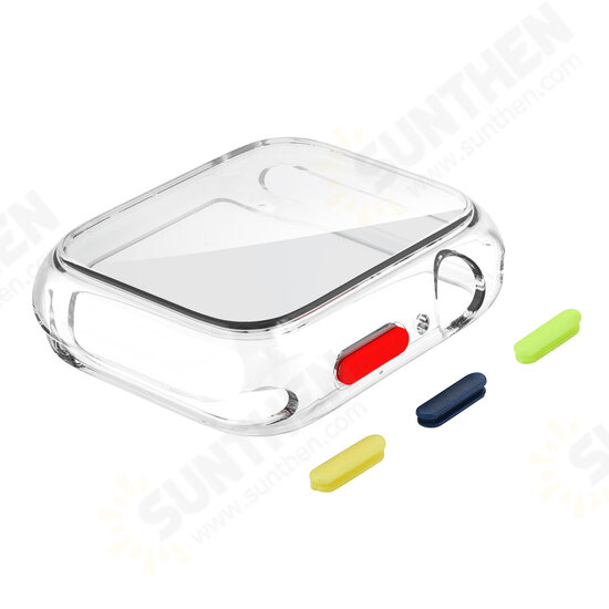 Shockproof Anti-Scratch Soft TPU + HD Clear Tempered Glass Full Cover Watch Case Cover for Apple Watch Series 6/ 5/ 4/ SE 40mm