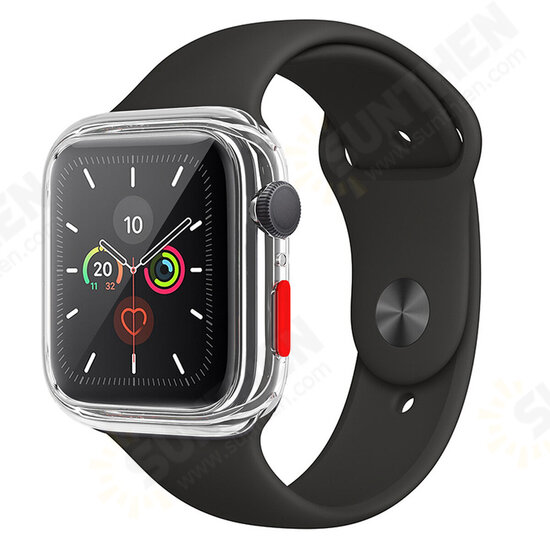 Shockproof Anti-Scratch Soft TPU + HD Clear Tempered Glass Full Cover Watch Case Cover for Apple Watch Series 6/ 5/ 4/ SE 40mm