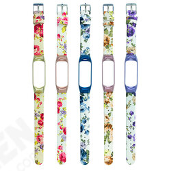 Fashion Classical Colorful Flower Pattern Watch Strap Watch Band for Xiaomi miban 3 / miband 4 Non-original