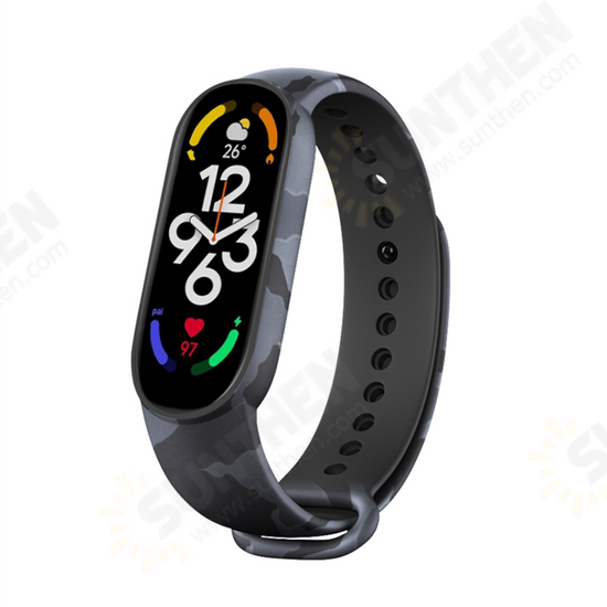 Fashion Silicone Camouflage Smart Watch Band Replacement Strap for Xiaomi Mi Band 7