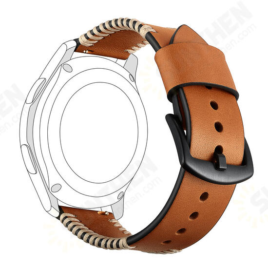 General 18/20/22mm Watch Band Stitches Genuine Leather Universal Watch Strap