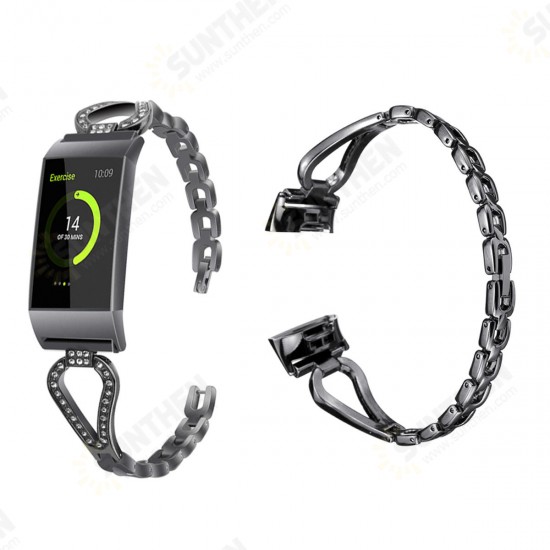 Metal Watch Band Wristband Strap Replacemtn for Fitbit Charge 3 Smart Watch Metal Watch Band Wristband Strap Replacemtn for Fitbit Charge 3 Smart Watch