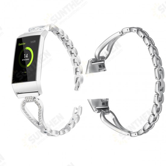 Metal Watch Band Wristband Strap Replacemtn for Fitbit Charge 3 Smart Watch Metal Watch Band Wristband Strap Replacemtn for Fitbit Charge 3 Smart Watch