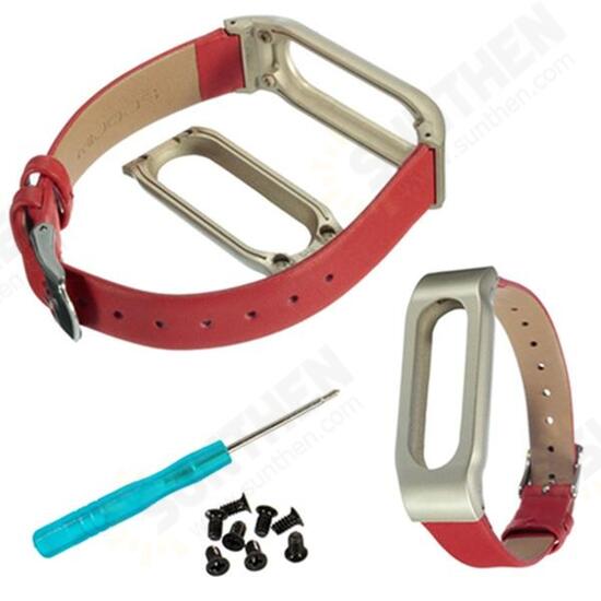 Leather Bracelet Replacement for Xiaomi MiBand Wrist Strap Smartband + Tools