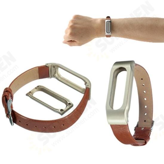 Leather Bracelet Replacement for Xiaomi MiBand Wrist Strap Smartband + Tools