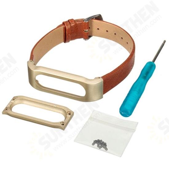 Leather Bracelet Replacement for Xiaomi MiBand Wrist Strap Smartband + Tools