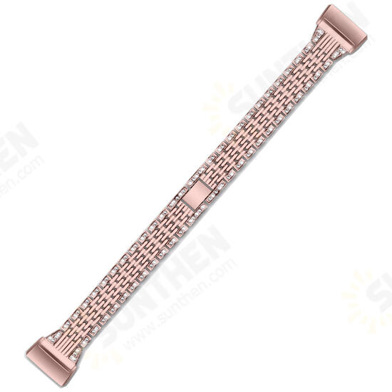 Luxury Stainles Steel Watch Band Watch Strap Replacement for Fitbit Charge 3