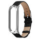 Metal Watch Cover Leather Replacement Strap Smart Watch Band for Xiaomi Mi Band 7