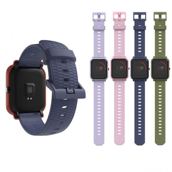 20mm Silicone Wrist Strap Replacement Watch Band for Amazfit Bip Pace Youth Smart Watch Non-original