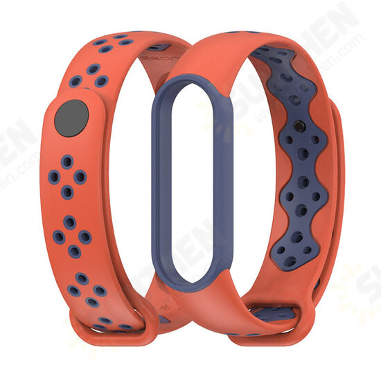 Dual Color Silicone Soft Watch Band for Xiaomi mi band 5 Smart Watch Non-original