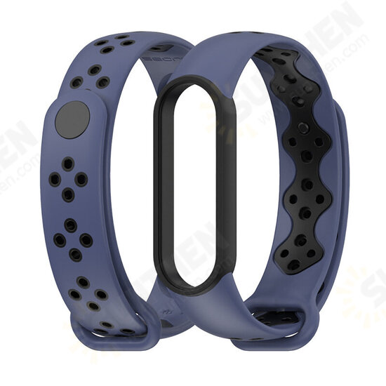 Dual Color Silicone Soft Watch Band for Xiaomi mi band 5 Smart Watch Non-original