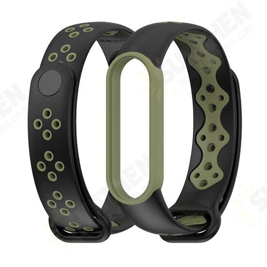 Dual Color Silicone Soft Watch Band for Xiaomi mi band 5 Smart Watch Non-original