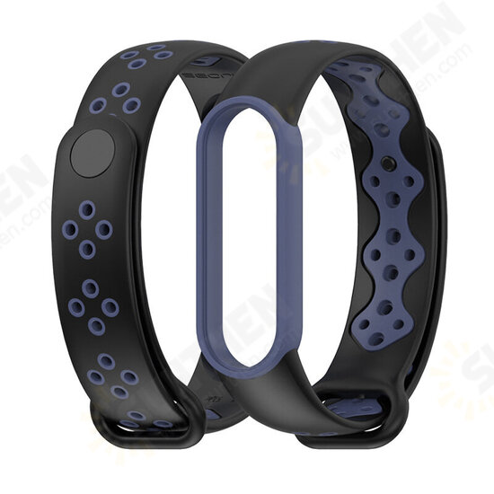 Dual Color Silicone Soft Watch Band for Xiaomi mi band 5 Smart Watch Non-original