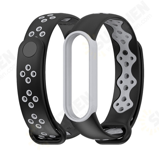 Dual Color Silicone Soft Watch Band for Xiaomi mi band 5 Smart Watch Non-original