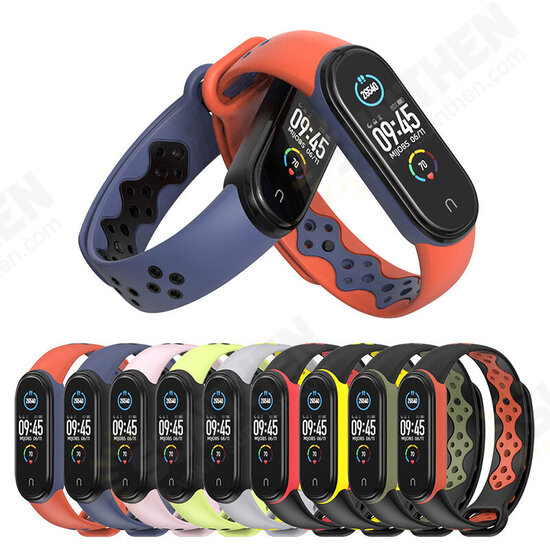 Dual Color Silicone Soft Watch Band for Xiaomi mi band 5 Smart Watch Non-original