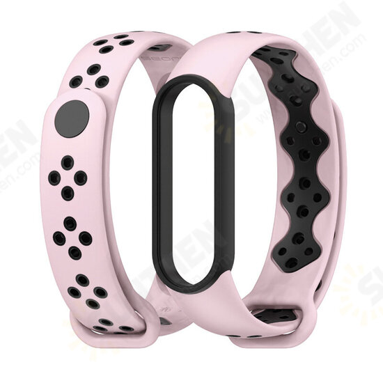 Dual Color Silicone Soft Watch Band for Xiaomi mi band 5 Smart Watch Non-original