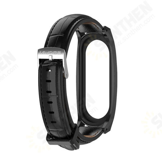 Leather Watch Strap Replacement Watch Band for Xiaomi Mi band 3 Smart Watch Non-original