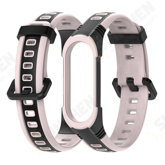 Silicone Dual Color Original Design Watch Band for Xiaomi mi Band 3/4 Smart Watch Non-original