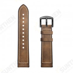 One Side Cowhide One Side Silica gel Watch Band for HuWatch GT / Honor Magic