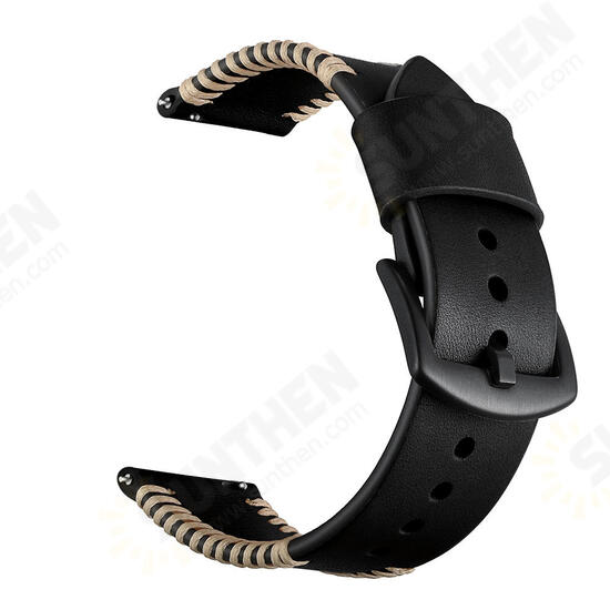 Replacement 20mm Leather Watch Band for Xiaomi Amazfit Pace Youth Smart Watch Non-original