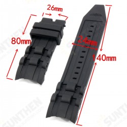 Replacement 220mm 26mm Black Rubber Watch Band Strap for Invicta Pro Diver