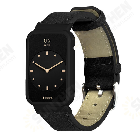 Retro Genuine Leather Replacement Strap Smart Watch Band Watch Case Cover for Xiaomi Mi Band 7 Pro Retro Genuine Leather Replacement Strap Smart Watch Band Watch Case Cover for Xiaomi Mi Band 7 Pro