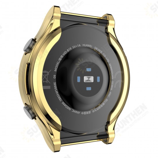 Plating Anti-Scratch Shockproof Transparent Soft TPU Watch Case Cover for HuWatch GT2 Pro