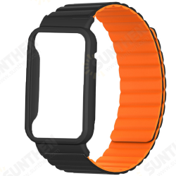 Silicone Magnetic Replacement Strap Smart Watch Band Watch Case Cover for Xiaomi Mi Band 7 Pro